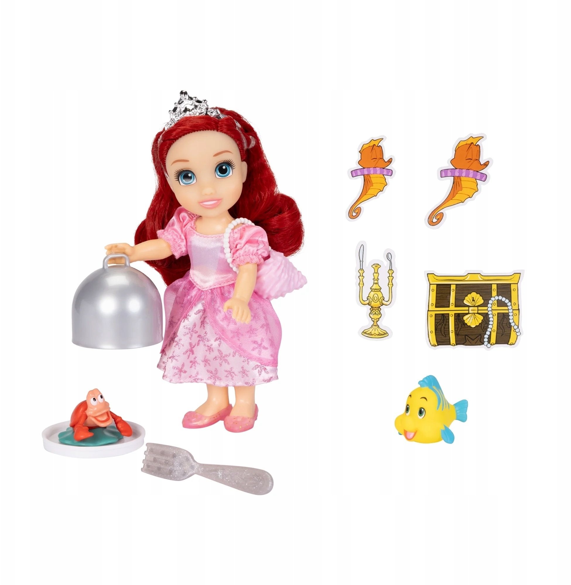 Jakks Pacific Disney Little Mermaid Ariel Mini Doll 16 cm + akcesoria