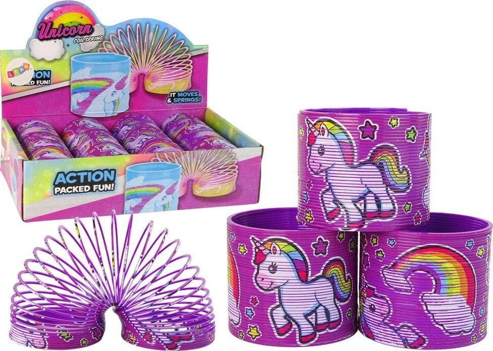 LeanToys Kultowa Sprężyna Fioletowa Jednorożec Relaksacyjna 6CM