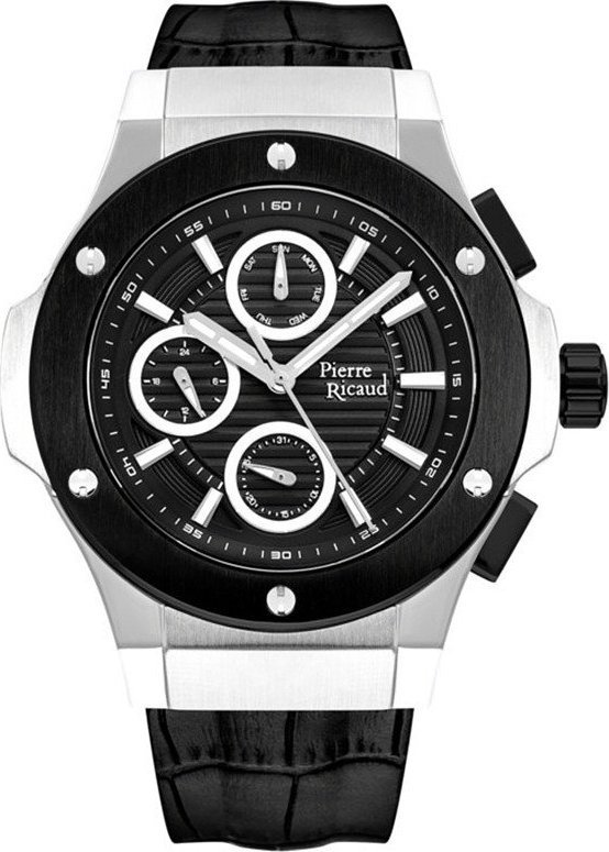 Zegarek Pierre Ricaud Zegarek męski Pierre Ricaud P97035.B214QF czarny