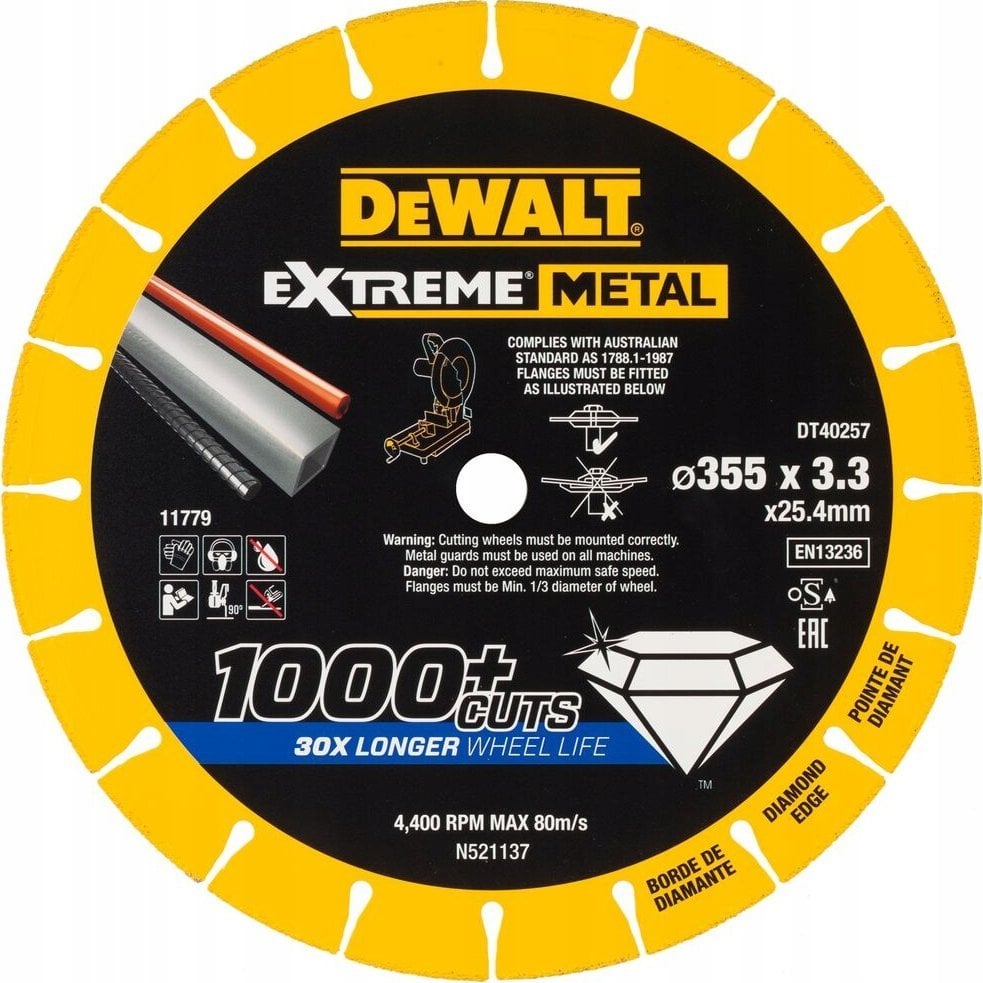 Dewalt Tarcza Metal 355x3,3x25,4mm Diamentowa (DT40257)