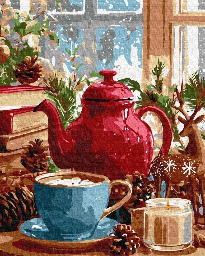 Malowanie po numerach - Zimowa atmosfera 40x50cm