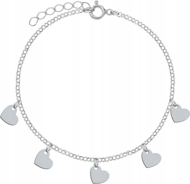 Radziszewska Jewellery Bransoletka Srebrna Serduszka Prezent 925 Biżuteria DEDYKACJA GRATIS
