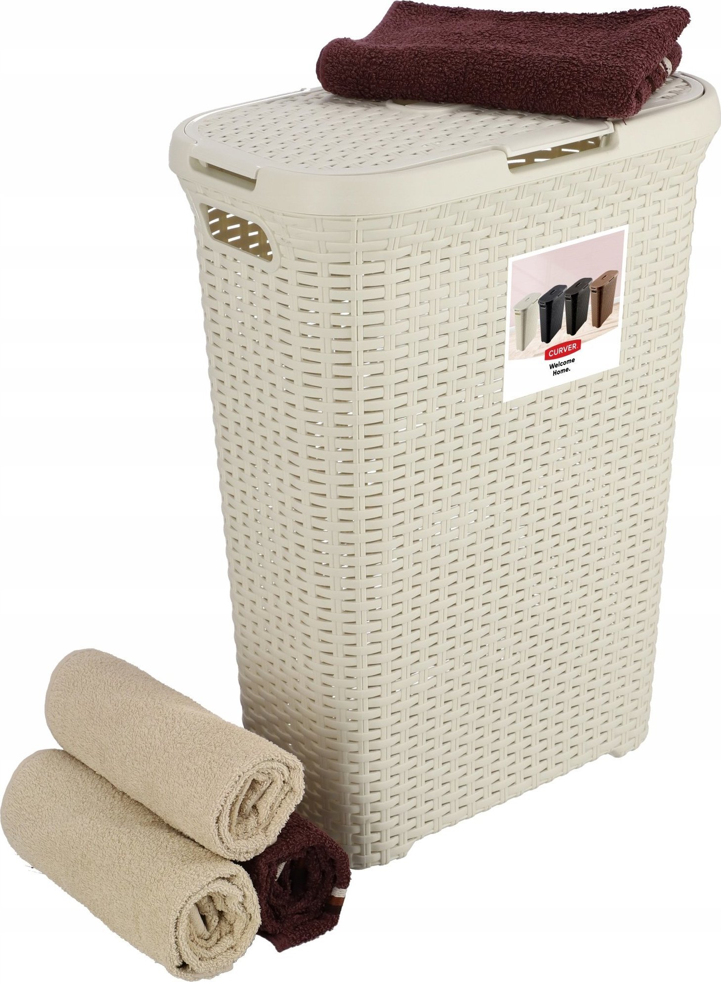 Kosz na pranie Kadax Curver Kosz Pojemnik Na Pranie Bieliznę Wąski 40L