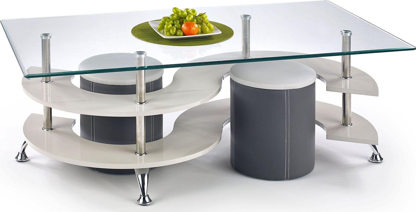 Elior Ława z pufami Afina - popiel