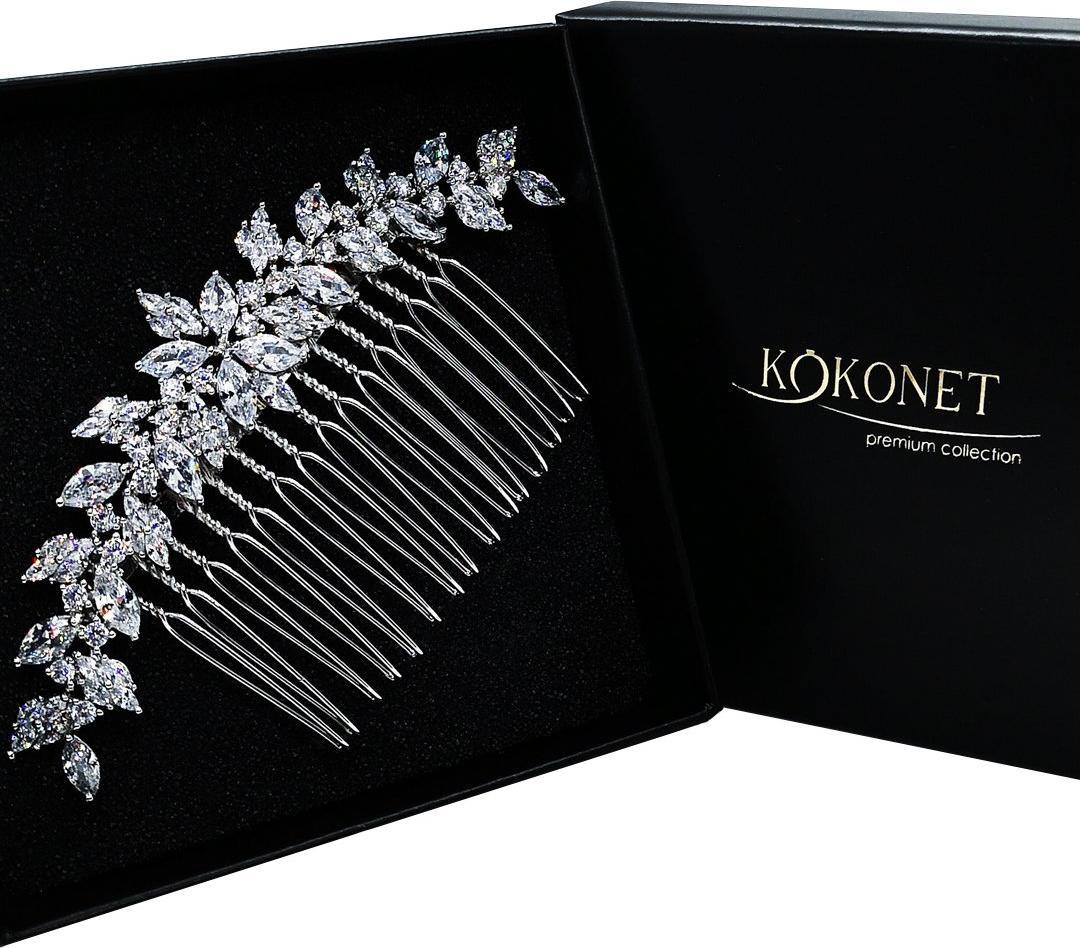 KOKONET Grzebyk ślubny CYRKONIE DIAMNETOWE wesele boho HIT