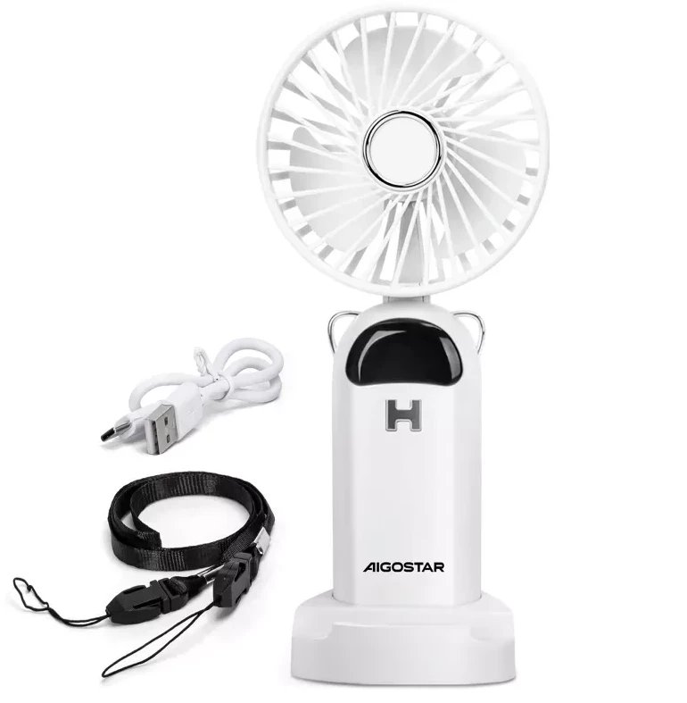 Miniwentylator ręczny ładowany z USB z odłączaną podstawą.