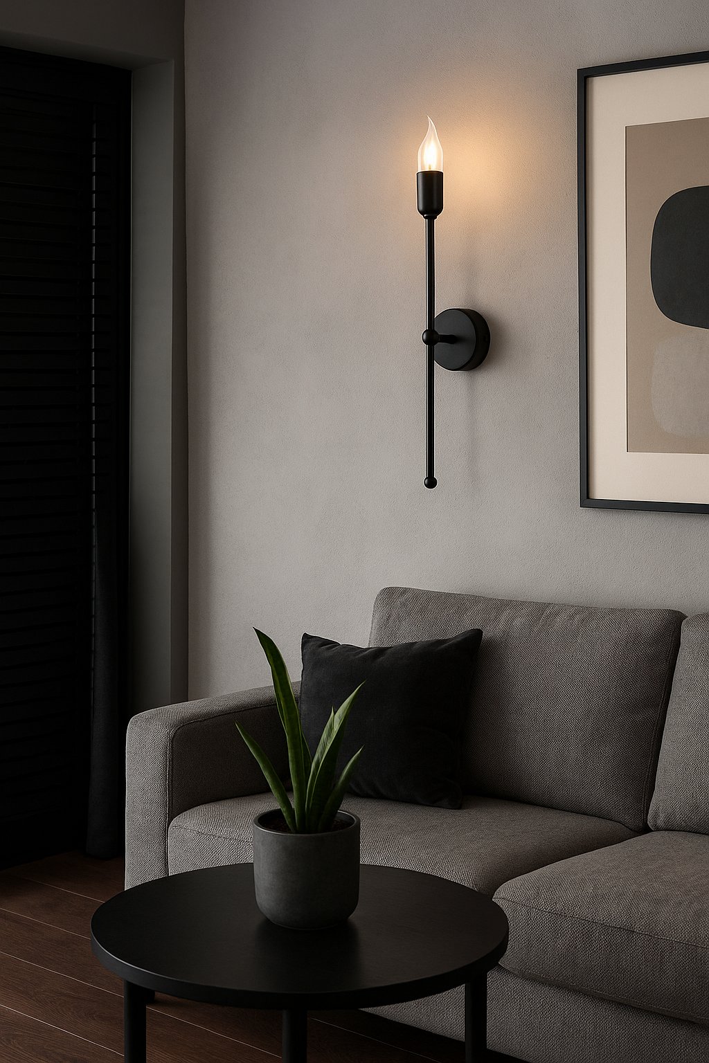 Kinkiet ścienny nowoczesny czarny stylowa lampa ścienna LED do salonu, przedpokoju, łazienki i na schody