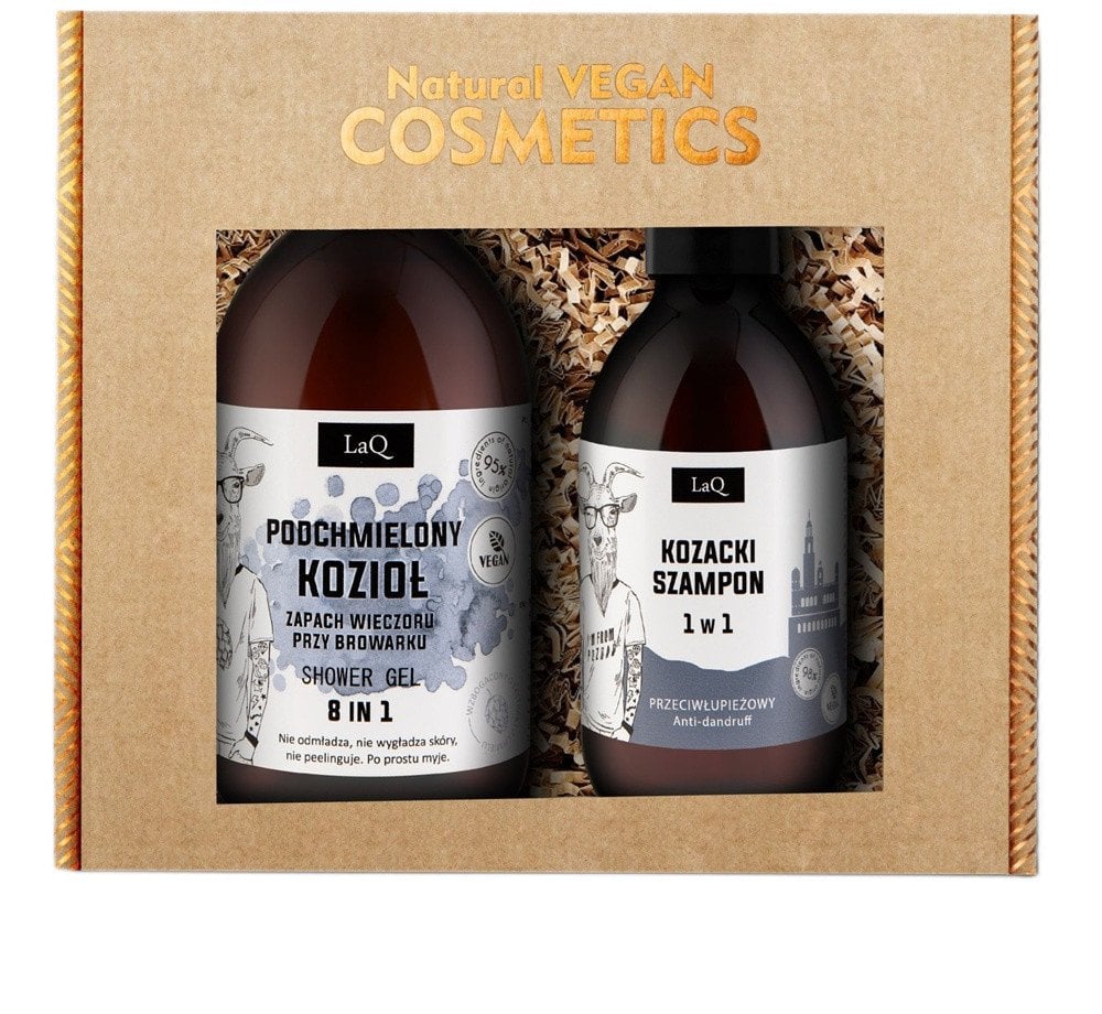 LaQ Podchmielony Kozioł zestaw żel pod prysznic 500ml + szampon przeciwłupieżowy 300ml