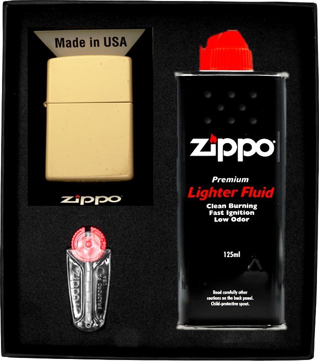Zestaw ZIPPO Zapalniczka FLAT SAND Prezentowy No1
