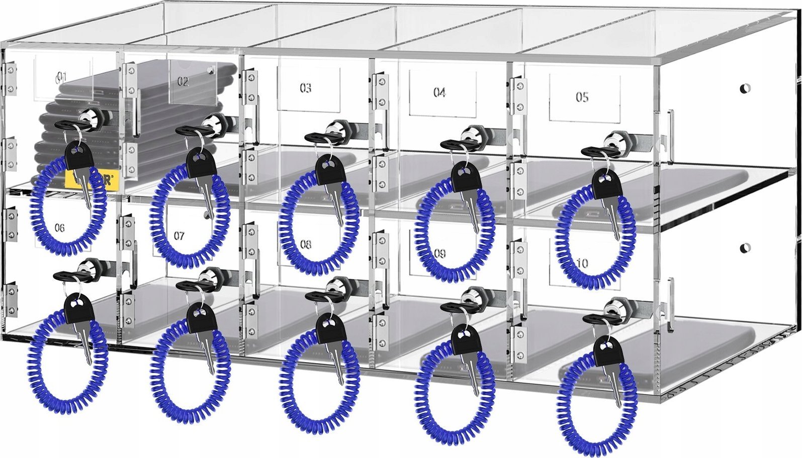 Naścienna Szafka do Przechowywania Telefonów Komórkowych 10 Przegródek