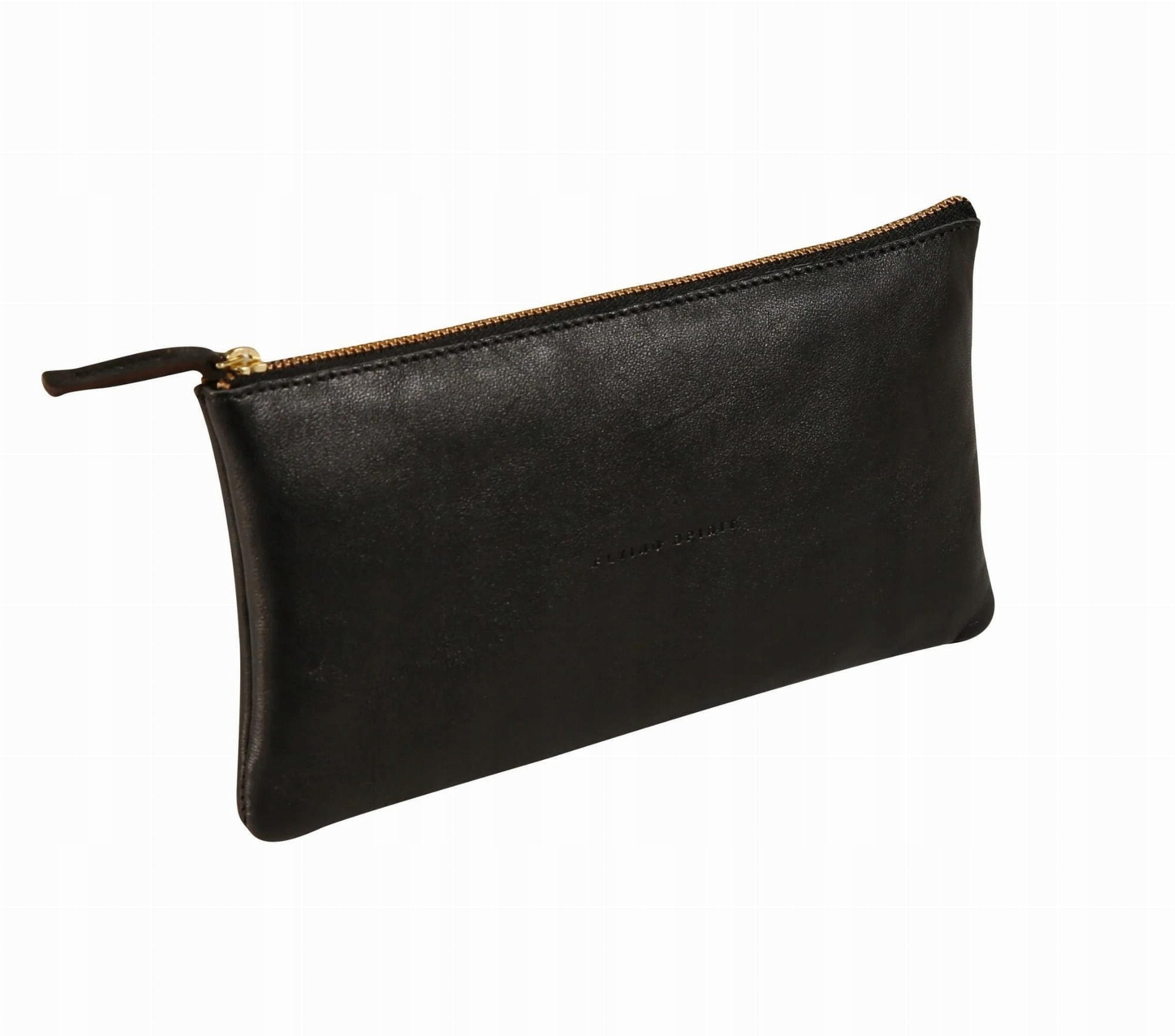 Flying Spirit Læderpenalhus Flad Sort 22x11cm