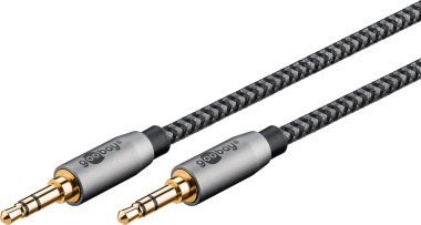 Kabel Goobay Kabel połączeniowy audio AUX, 3,5 mm stereo, 0,5 m, Sharkskin Grey - Długość kabla 0.5 m