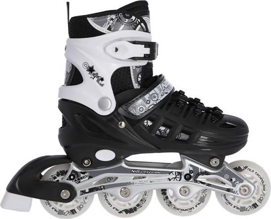 Rolki Nils Extreme NH10905 z wymienną płozą regulowane czarno-białe r. 35-38