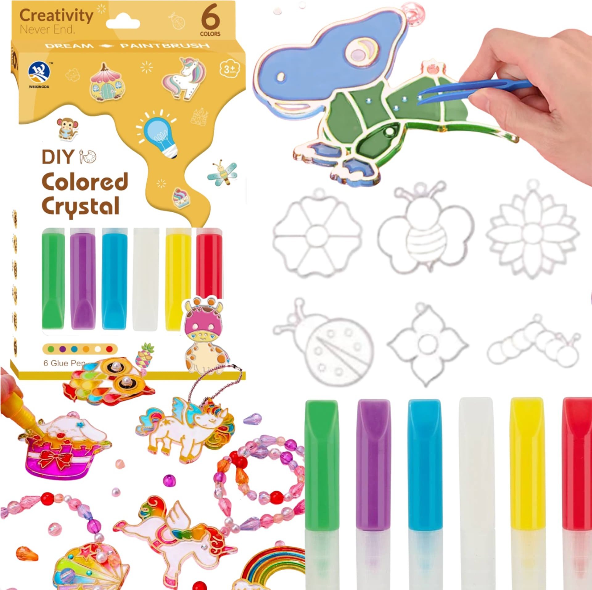 ProNice ZESTAW ARTYSTYCZNY KREATYWNY DO MALOWANIA SZABLONY WZORY ZAWIESZKI NAUKA