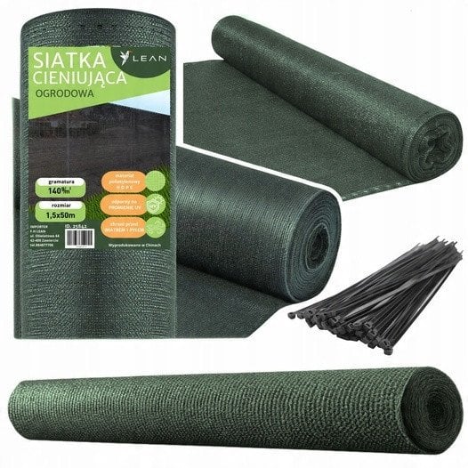 Siatka Cieniująca Na Ogrodzenie Płot Maskująca Zielona 1.5M 50M 140g/m²