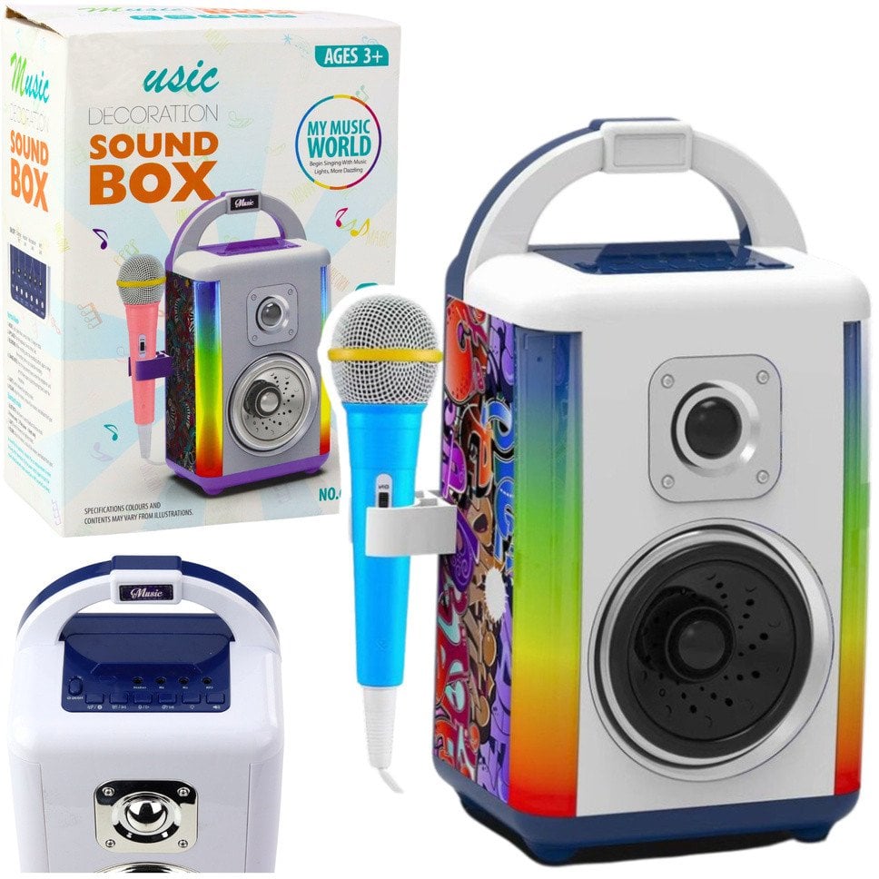 Zestaw Muzyczny Sound Box Mikrofon Głośnik Bluetooth MP3 Nagrywanie LED