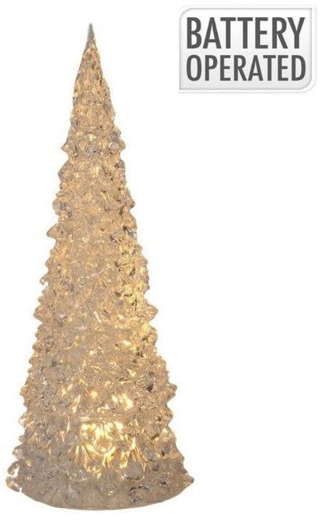 CHOINKA DEKORACYJNA PRZEŹROCZYSTA LED CIEPŁY BIAŁY 27CM