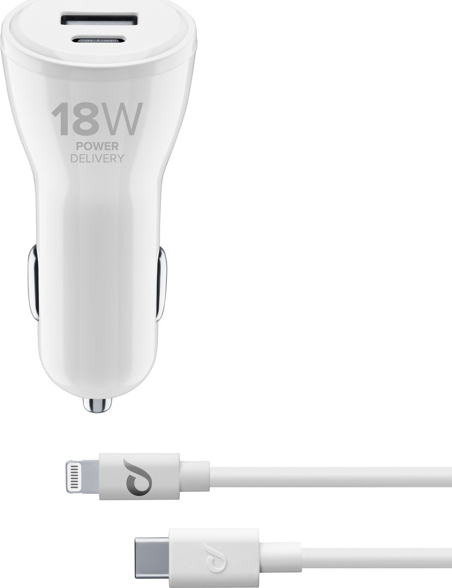 Ładowarka Cellular Line USB-C CAR CHARGER DUAL KIT C2L 30W WHITE