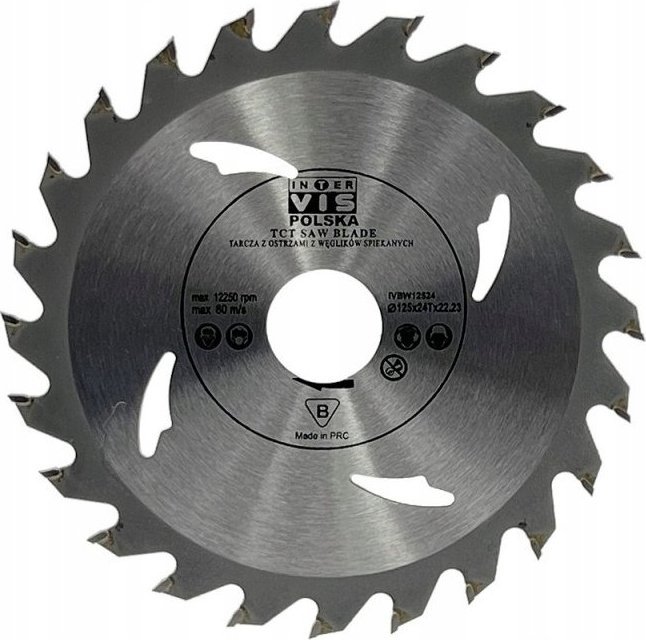 Inter-Vis TARCZA WIDIOWA DO DREWNA PIŁA 125 22,2 24T