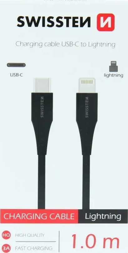 Swissten USB-C - Lightning 1.0m czarny