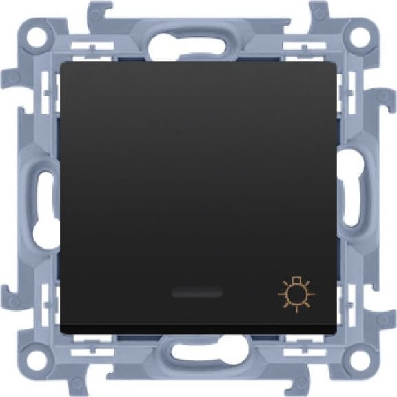Kontakt-Simon Przycisk światło Kontakt-Simon Simon 10 CS1L.01/49 z podświetleniem LED moduł 10AX, 250V~, zaciski śrubowe czarny mat