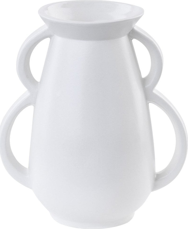 Beliani Wazon na kwiaty ceramiczny biały KOROPI