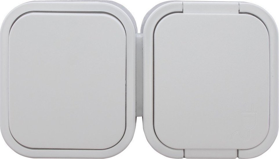 Abex B2 GNIAZDO POJEDYNCZE N/T Z/U IP54 + WYÅÄCZNIK BIAÅE