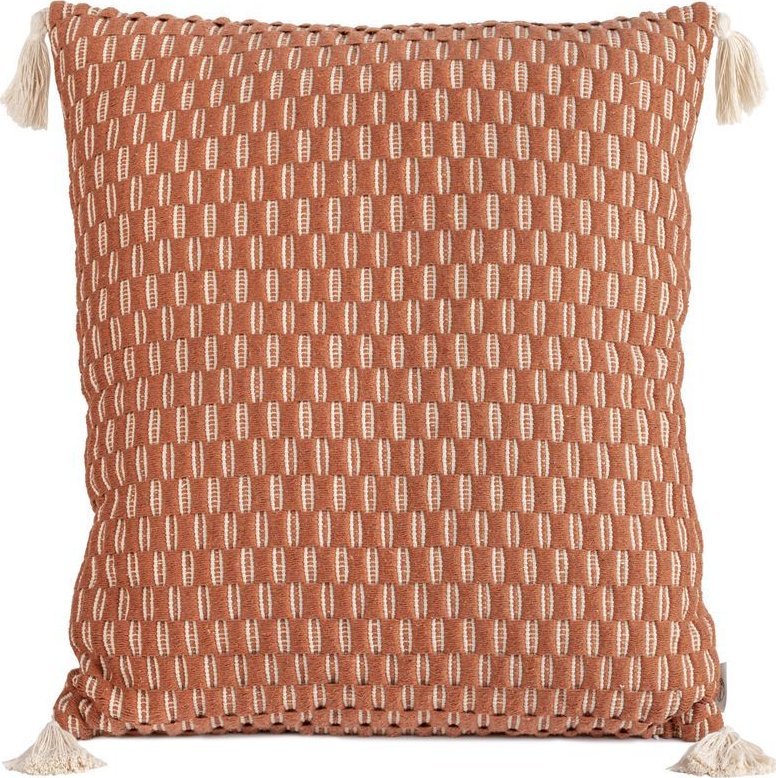 Eurofirany Poszewka dekoracyjna z pomponami MOROCCO 60X60 ceglana