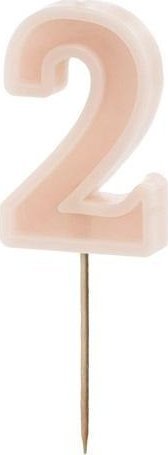 Świeczka urodzinowa 2 brudny róż 6cm