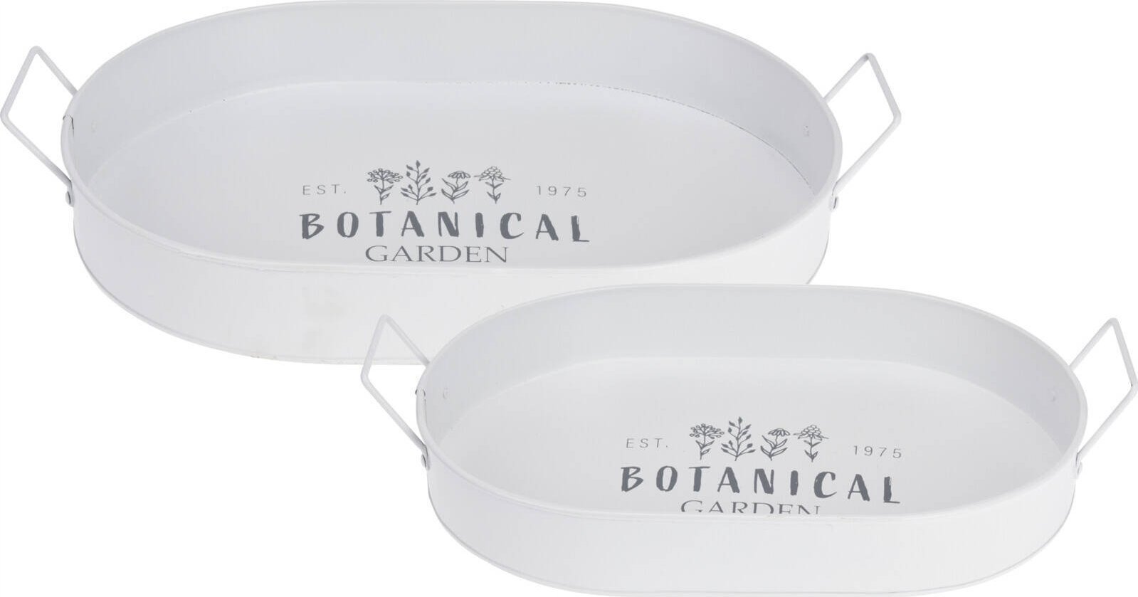 ProGarden Taca do serwowania BOTANICAL, z szerokimi uchwytami, metalowa, 2 sztuki