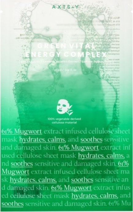 AXIS-Y_61% Mugwort Green Vital Energy Complex Sheet Mask witalizująca maska do twarzy w płachcie