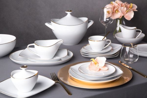 Lumarko mariapaula moderna gold zestaw obiadowy 6/24