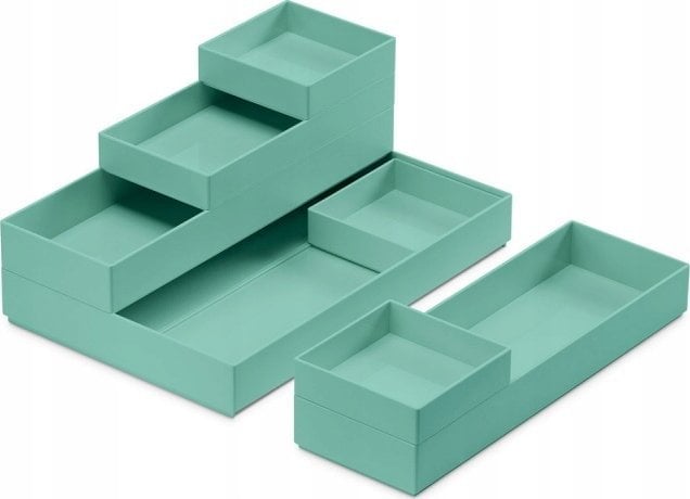 Moxom Zestaw pojemników MOXOM Modular Trays, 250x170x65mm, 7 szt., turkusowy