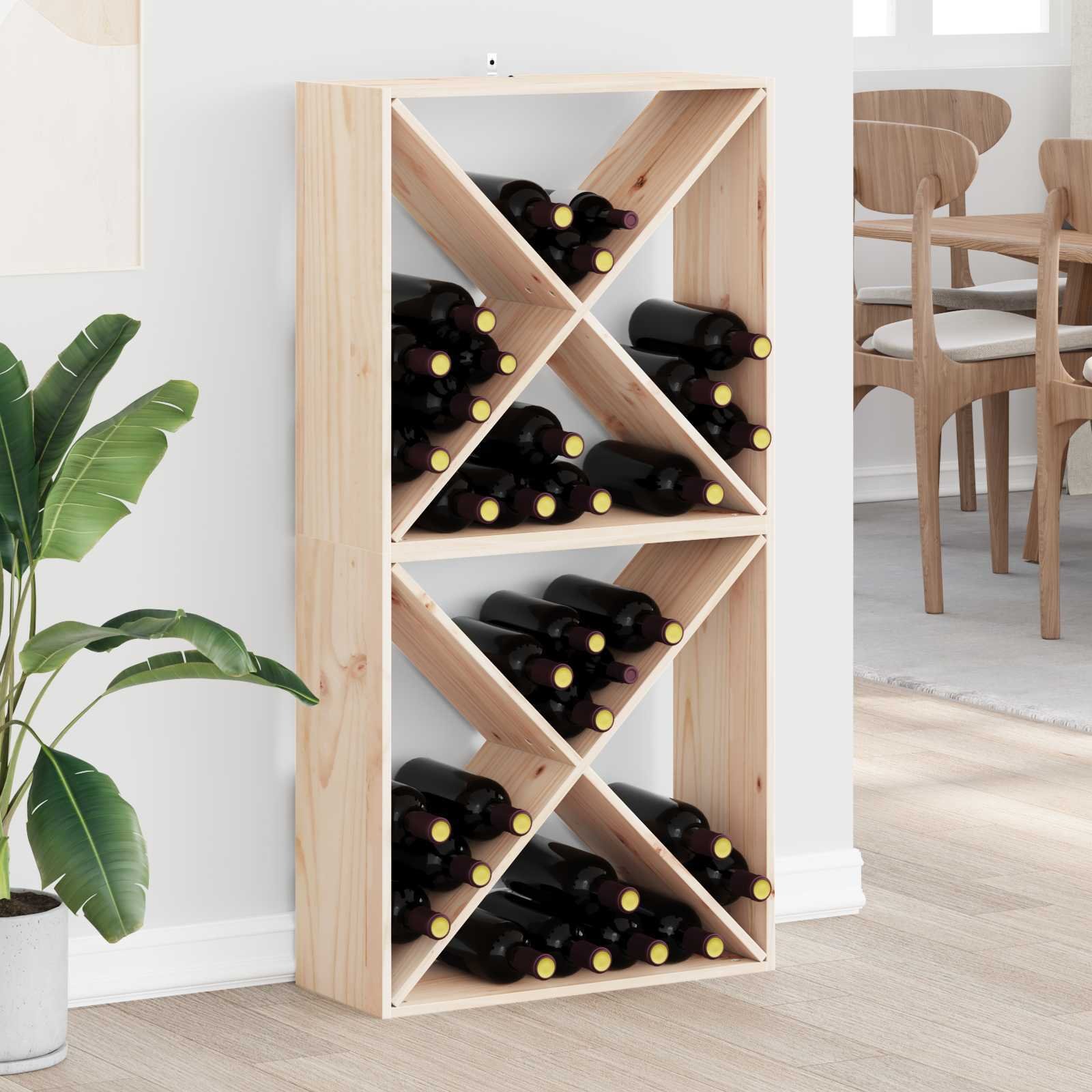 vidaXL Regał na wino 2 pcs Naturalny 62 x 25 x 62 cm