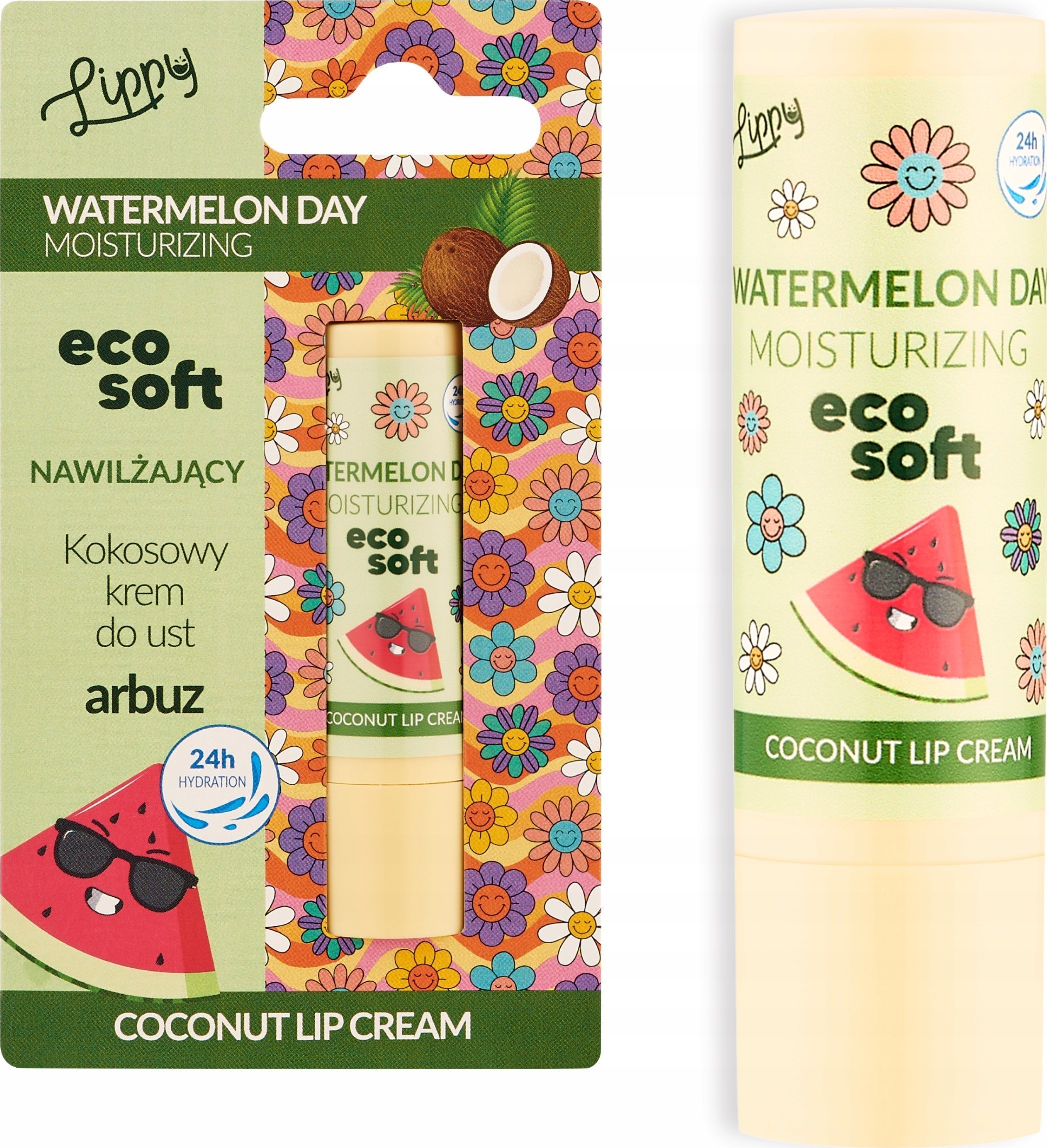 ECOSOFT* Lippy Day kokosowy krem do ust Watermelon 4,8g