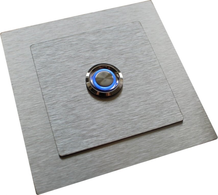 MT3CH Przycisk dzwonka do domofonu wyjścia wejścia furtki bramy drzwi Stal LED 9/12/24/230V 10x10 kwadrat INOX nierdzewny