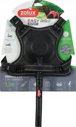 Zolux Szelki ze smyczą automatyczną Easyride L czarne