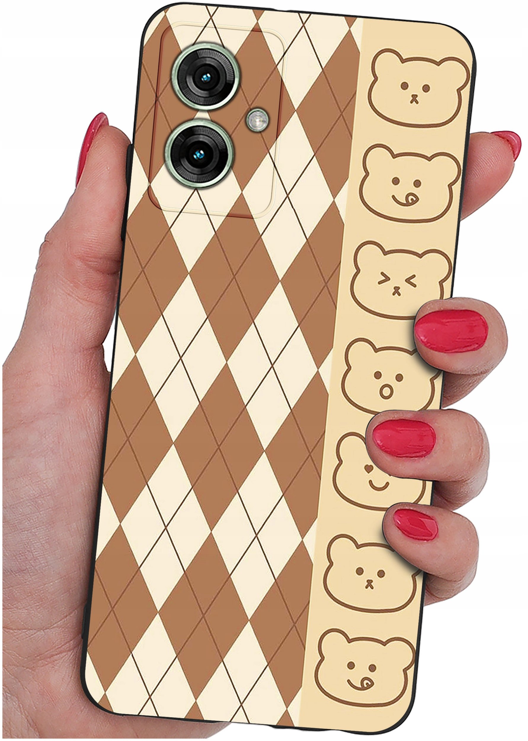 krainaGSM Etui do Motorola Moto G55 5G wzory | SILIKONOWE MATT CASE + SZKŁO 9H