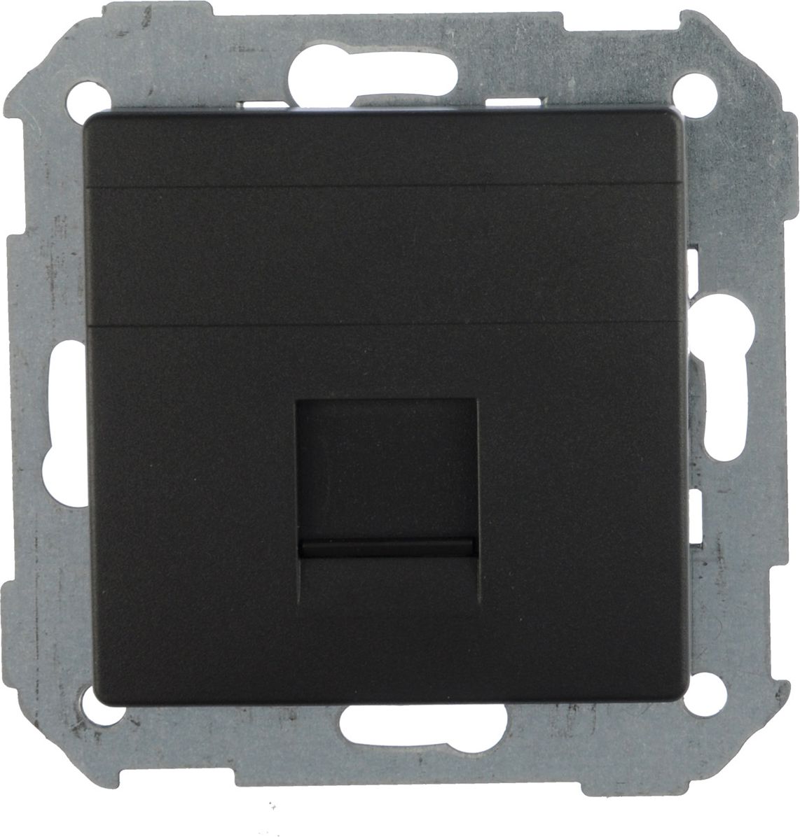 Kontakt-Simon Simon 82 Pokrywa gniazda teleinformatycznego pojedynczego RJ płaska z adapterem i przesłoną grafit (82005-38)