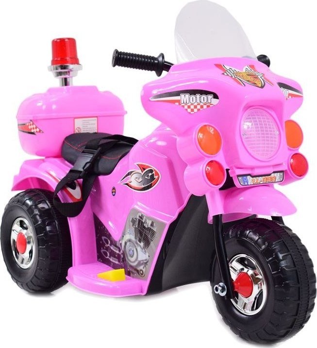 Super-Toys PIERWSZY MOTOR CHOPPER NA AKUMULATOR - KOGUT, MIĘKKIE SIEDZENIE, PASY/LL999