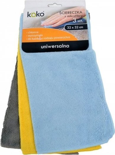 KOKO KOKO - Ścierka mikrofibra uniwersalna - 32x32 cm - 3 szt.