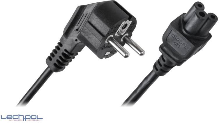 Kabel zasilający do laptopów koniczynka 1,8m KPO3800