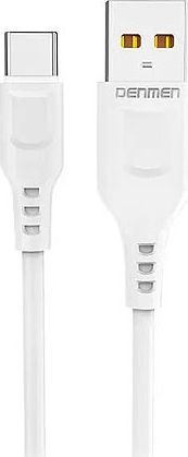 Kabel USB Denmen USB-A - USB-C 1 m Biały (29346)