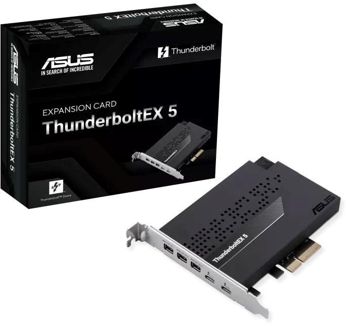 ASUS rozšiřující karta ThunderboltEX 5, PCIe 4.0x4, 2xThunderbolt 5, 3x Mini-DP