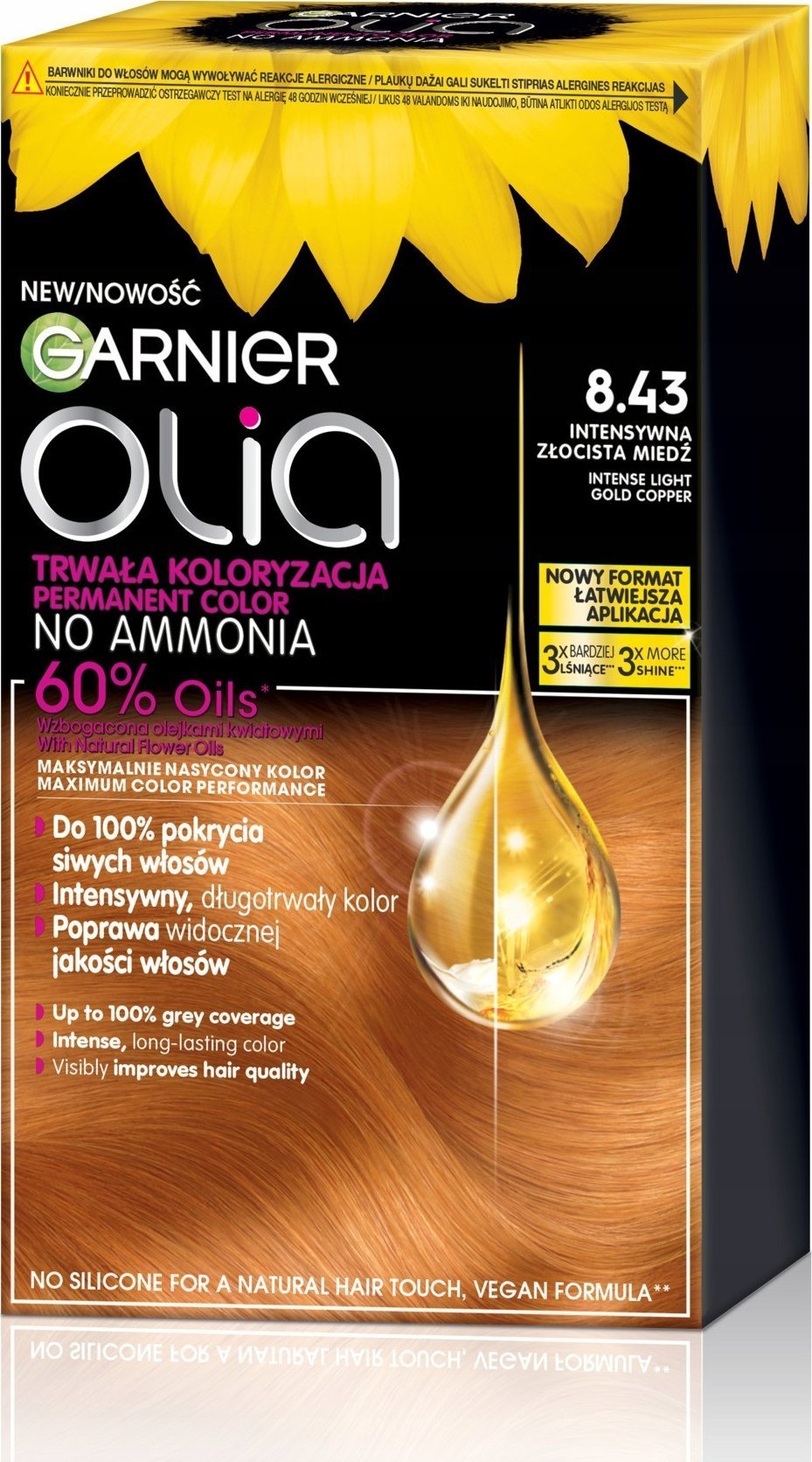 Garnier GARNIER_Olia farba do włosów 8.43 Intense Light Gold