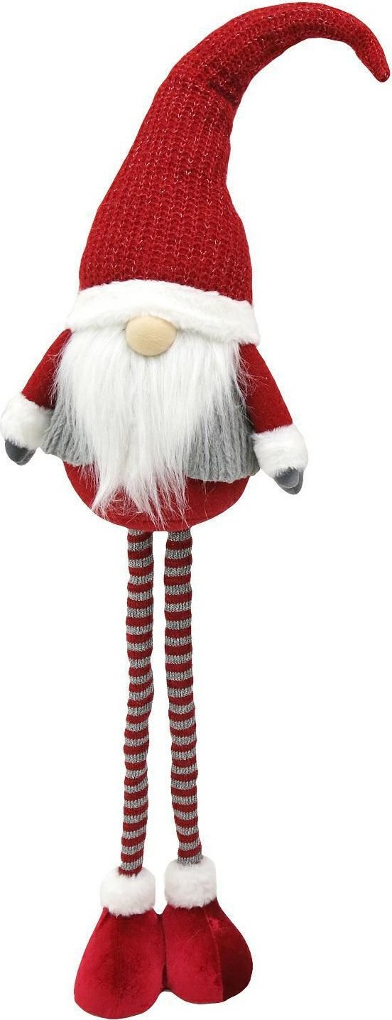 Dekoracja świąteczna kontrast Skrzat świąteczny teleskopowy regulowana wysokość 106cm czerwony