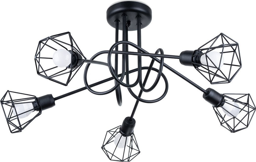 Lampa sufitowa Sollux Lighting Żyrandol Artemis 5S Czarny E14 40W Sollux Lighting