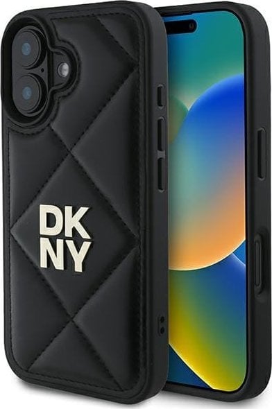 DKNY DKNY DKHCP16SPQDSLK iPhone 16 6.1" czarny/black Quilted Stack Logo