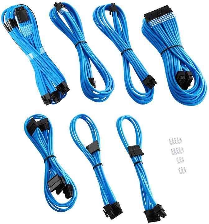 CableMod CableMod C-Series PRO ModMesh 12VHPWR Cable Kit for Corsair RM, RMi, RMx (Black Label) - light blue