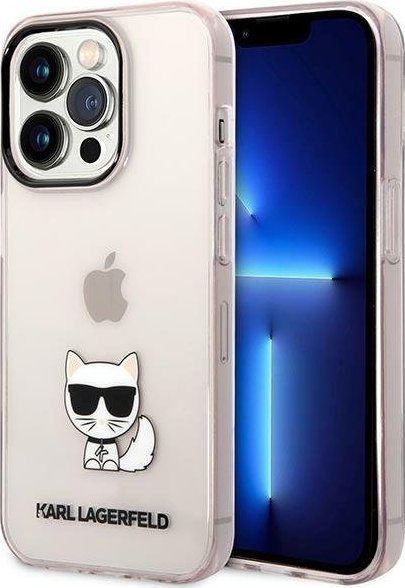 Karl Lagerfeld Etui Karl Lagerfeld KLHCP14LCTTRI Apple iPhone 14 Pro hardcase różowy/pink Transparent Choupette Body